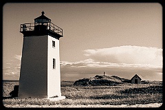 Long Point Light by Memorial Hill on Cape Cod -Sepia Tone